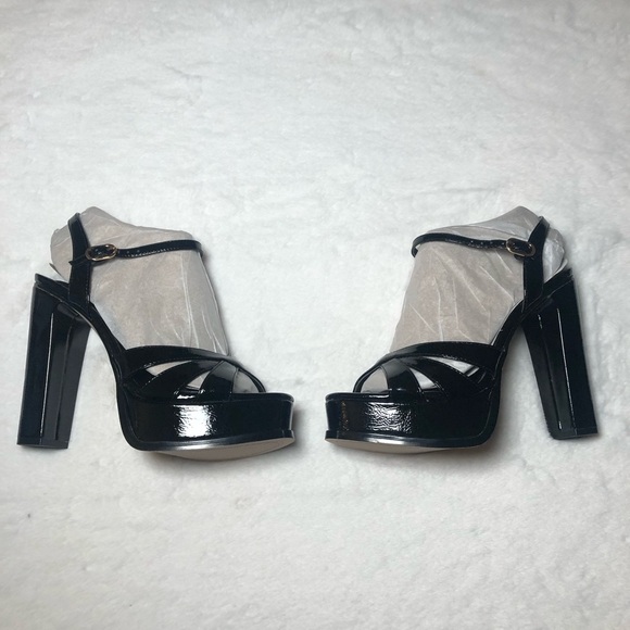 NWOT Jessica Simpson Giddings Glossy Black Platform Sandals,Size-8.5 - Picture 9 of 16